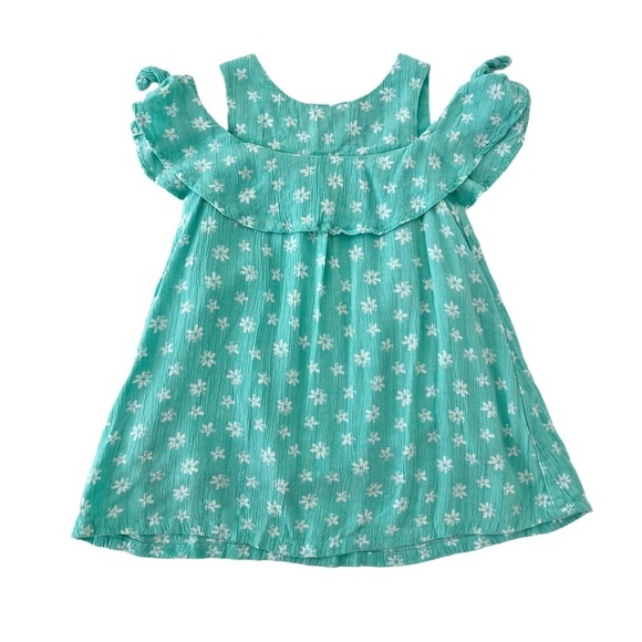 Cat & Jack Other - Cat & Jack Teal & White Floral Ruffle Kids Dress | Baby Girl 18 Months